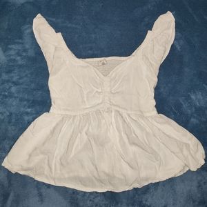 Small white fluffy crop top